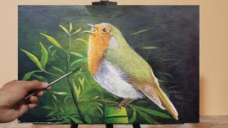 Singing bird time lapse painting, European robin by CMM Art 102 views 5 months ago 4 minutes, 59 seconds