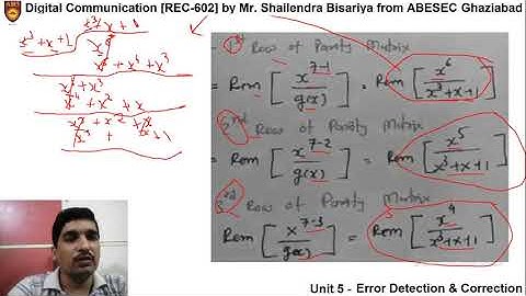 DC Unit5 L6 Generator matrix, Encoder and Decoder for Cyclic Codes by Mr. Shailendra Bisariya