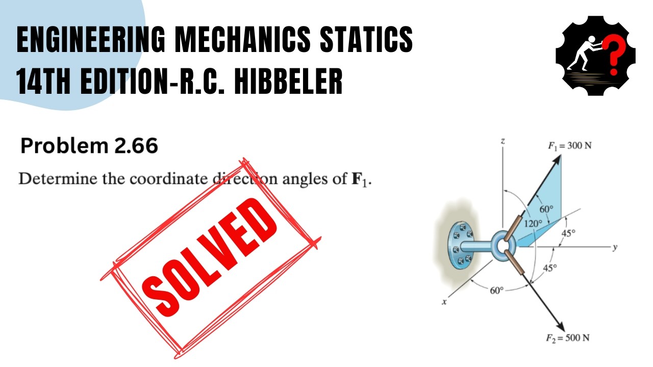 Direction Angles Statics Problem 2.66 Engineering Statics | Determine the coordinate direction ...