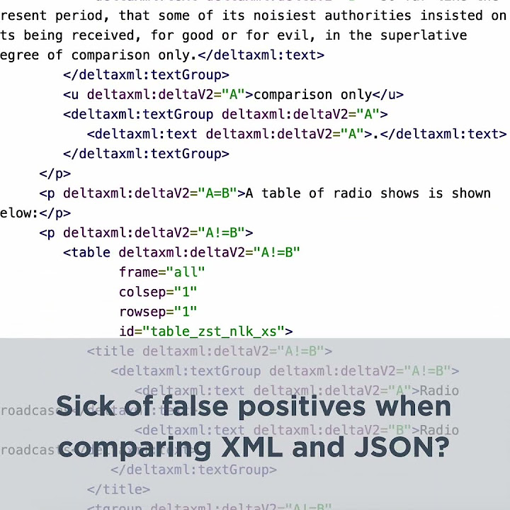 DeltaXML, The Industry Standard For Comparing XML and JSON Data #shorts ...