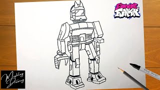 How to Draw TORDBOT from Friday Night Funkin Mod - Tord (Legacy Edition)