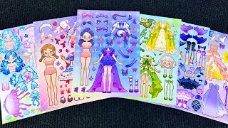 [ToyASMR] Decorate Sticker Book DressUp Princess with Accessories 👸🏼👑 #paperdiy #princess #asmr