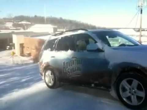 Adventure Subaru 2011 winter weather driving tips - Vehicle Dynamics Control demonstration, VDC test