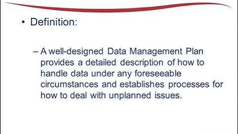 Data Management Plan Creation: Content and Rationale