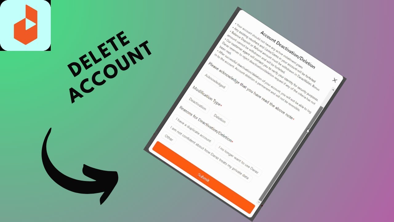 how to delete daraz account YouTube
