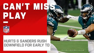 Hurts & Sanders Speed Downfield to Grab Eagles TD