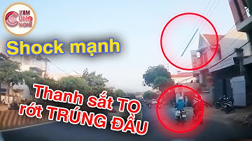 Sốc xanh mặt! Thanh Sắt Rớt Ngay Đầu, rồi đâm thủng nắm capo xe ôtô!
