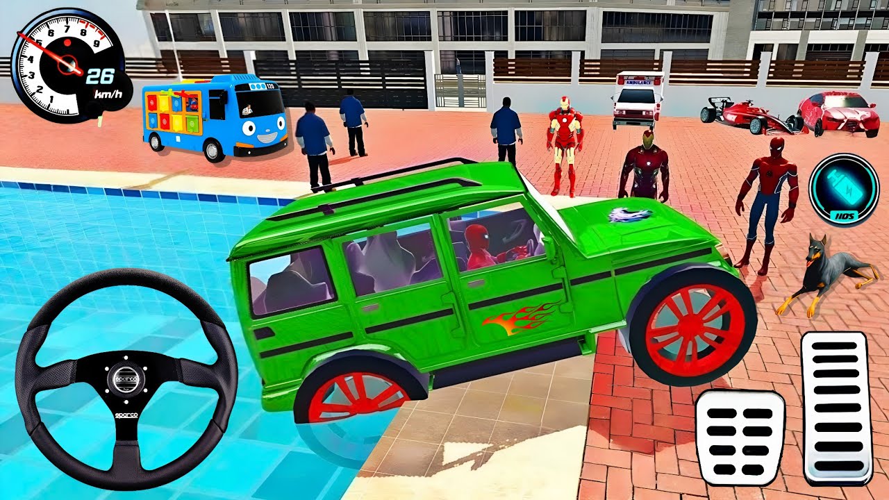 🦚Spiderman Delivery Modified MC Queen Car 👑 Auto Simulator & Ben 🔟 Police Car Showroom 🥰Ambulance 3D