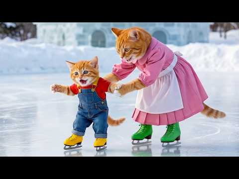 Mama Cat Trims Fur on the Farm and Makes Tiger Hat For Kittens At Home🐾🎩🐯