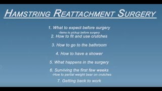 What you NEED TO KNOW about Recovery from Ham String Reattachment Surgery