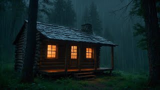 Sleep Soundly on Forest Night | Heavy Rainstorm on Roof, Mighty Thunder Sound & Wind Thunderstorm