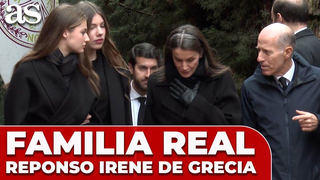 LA FAMILIA REAL sale del RESPONSO por la PRINCESA IRENE de GRECIA