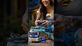 RC Bus Jurusan KP RAMBUTAN–BLOK M Telolet di Desa! 🚌🌈 Lampu LED Warna Warni Malam Hari | shorts
