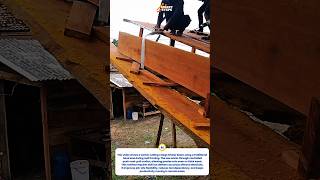 Old-School Hand Saw vs Massive Timber Beam | Roofing Work Hack