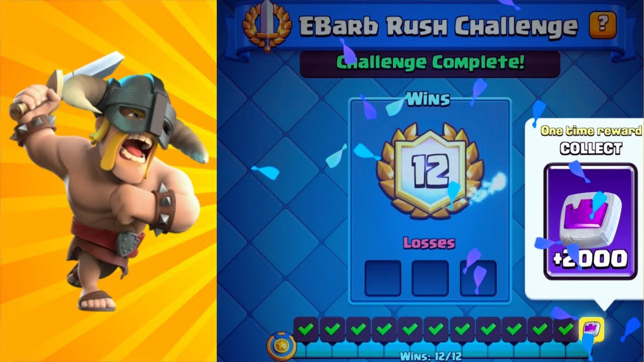 120 EASY BEST DECK FOR EBARB RUSH CHALLENGE CLASH ROYALE 🏆 YouTube