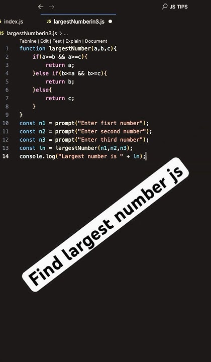 Find the Largest Number Using JavaScript 🧠💻 #shorts - YouTube image.