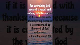 Bible Verses about Being Positive - 1 Timothy 4:4-5 NIV