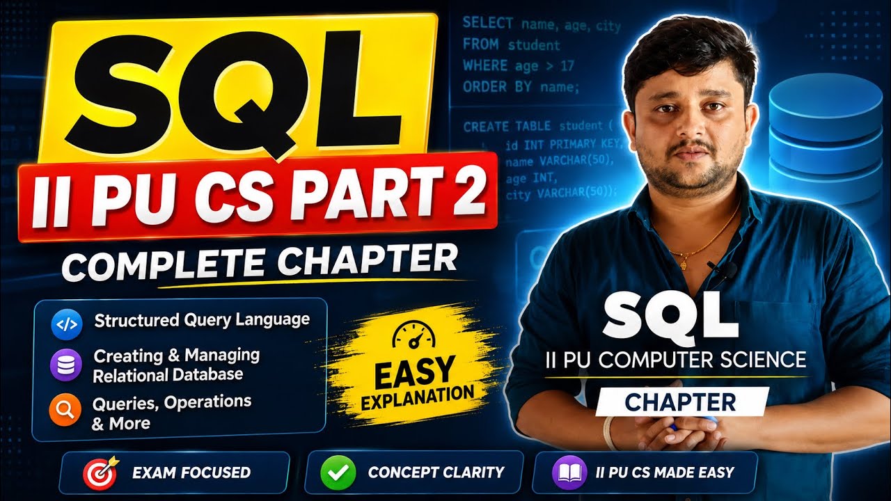 STRUCTURED QUERY LANGUAGE II PU PART 2 - YouTube