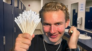 ASMR $5 school bathroom ear cleaning