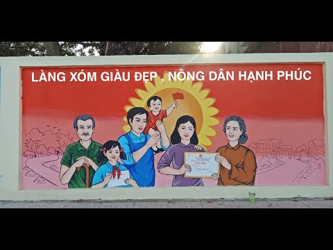 Tranh cổ động xây dựng Nông Thôn Mới:Làng xóm giàu đẹp,nông dân hạnh phúc