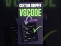 Custom VS Code Snippets in 60 Seconds | Boost Your coding Workflow #coding #codeeditor #html #vscode