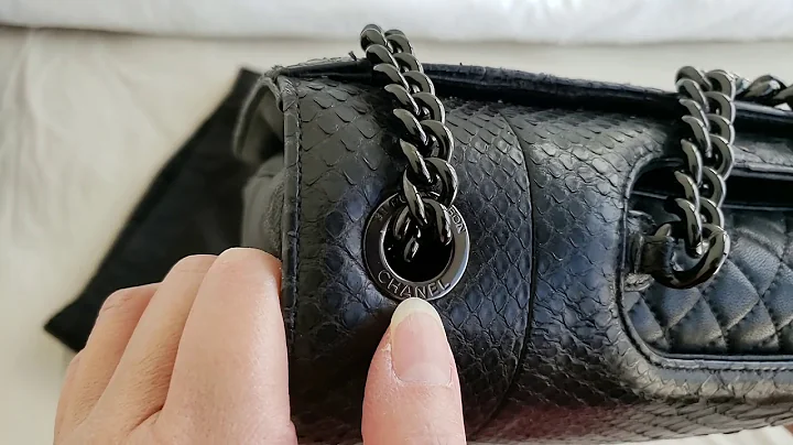 Chanel exotic leather Black Python Perfect Edge Jumbo Flap bag #preloved #chanel