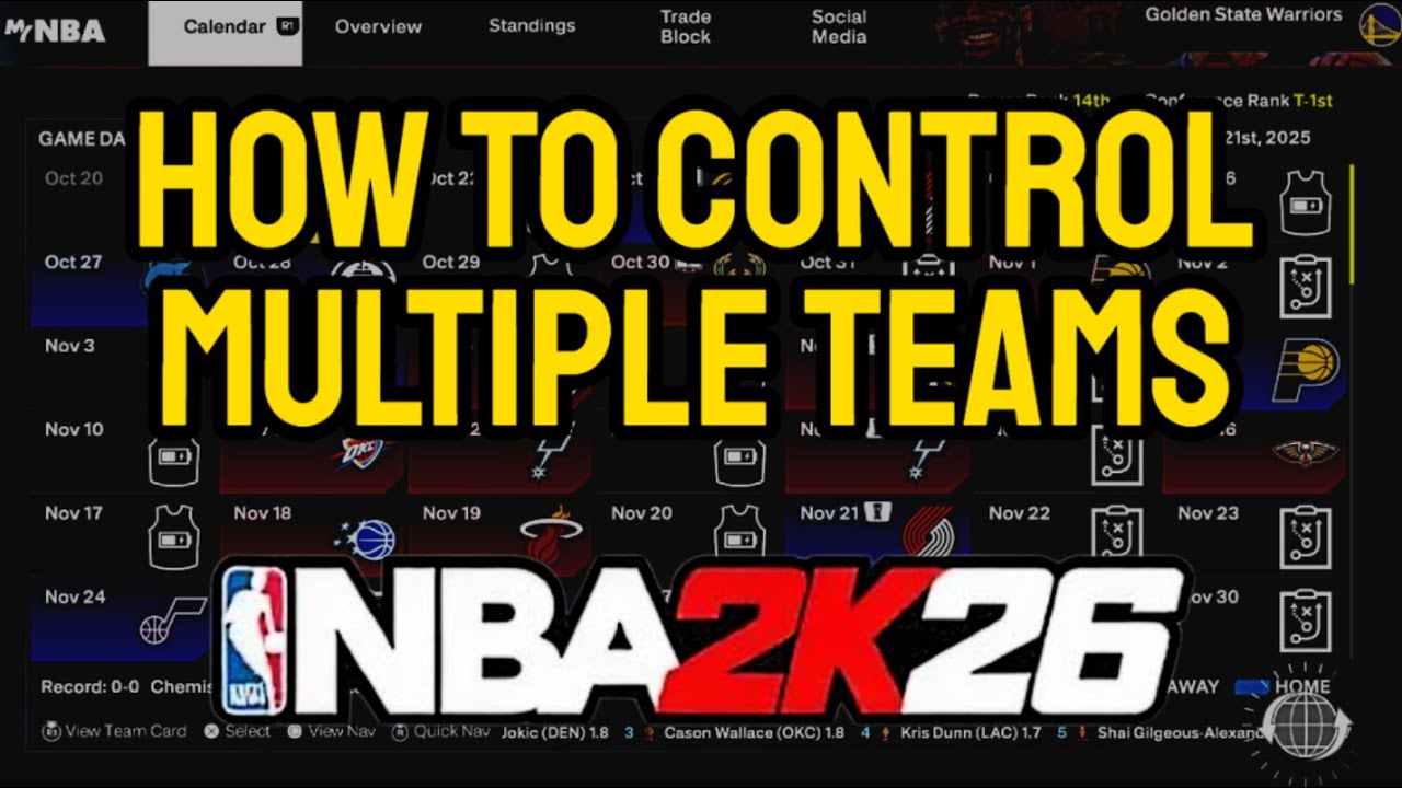 NBA 2K26 - How to play with multiple teams in MyNBA - YouTube