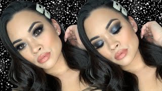 GLITTER BLACK SMOKEY EYE LOOK | Using Tati Beauty Textured Neutrals Palette