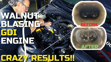 WALNUT BLASTING A GDI KIA/HYUNDAI ENGINE - CRAZY RESULTS! (CARBON BUILDUP REMOVAL)
