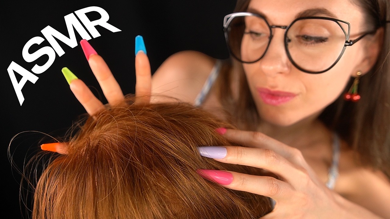 ASMR  Scalp scratching and Massage - Long Nails for 100 %  tingles #asmr #fastasmr