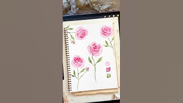 How to draw roses flower on procreate digital watercolor #procreate #digitalart #art #drawing #rose