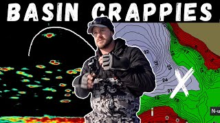 Early Ice Crappies | How to FIND and CATCH Basin Crappie W/ Garmin Livescope