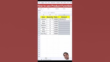 How to Use Product Function #exceltech #excelshortcuts #dj #excelgyan #exceltips #dj #exceltricks