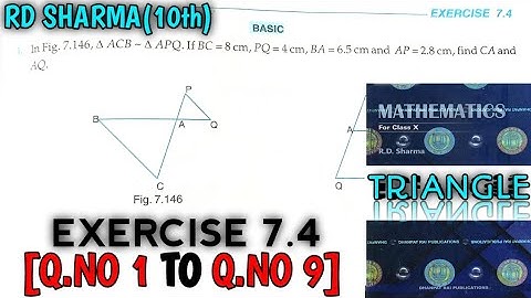 RD SHARMA CLASS 10 TRIANGLE EXERCISE-7.4[Q.NO-1 TO 9] MATH FEAR | CHAPTER 7 | CBSE