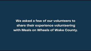 Volunteering with Meals on Wheels of Wake County