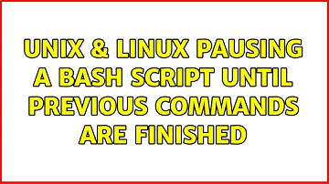 Unix & Linux: pausing a bash script until previous commands are finished (2 Solutions!!)