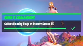 Collect Floating Rings at Steamy Stacks (4) All Locations - Fortnite Week 5 Challenges