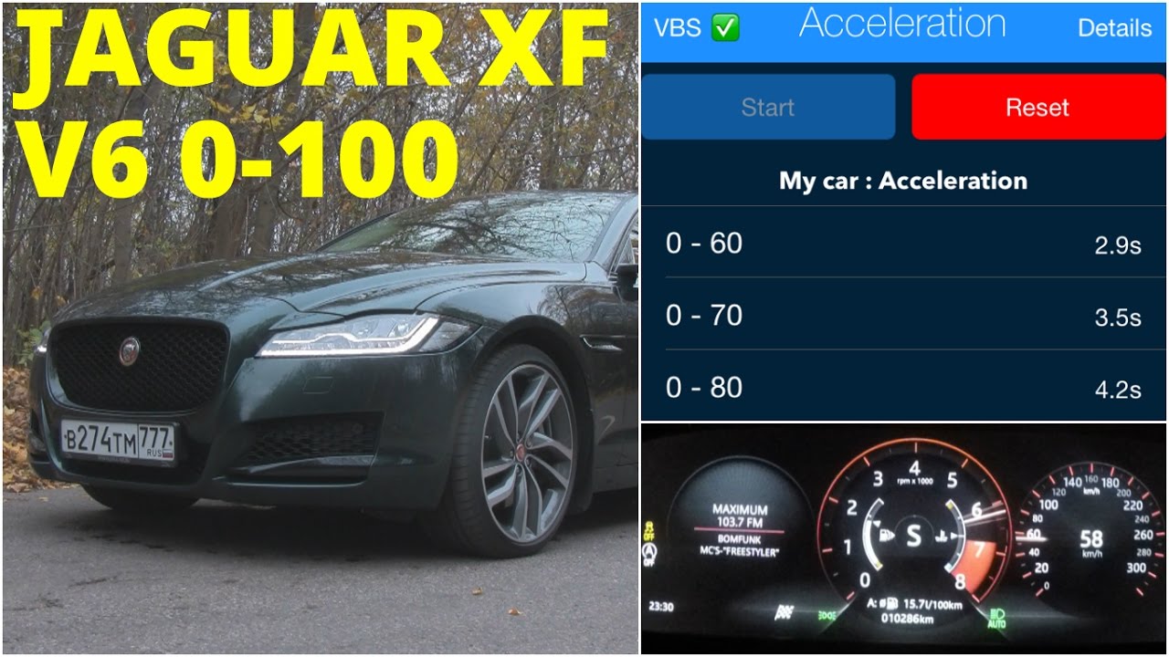 Jaguar Xf Acceleration 0 100 Km H Racelogic Youtube