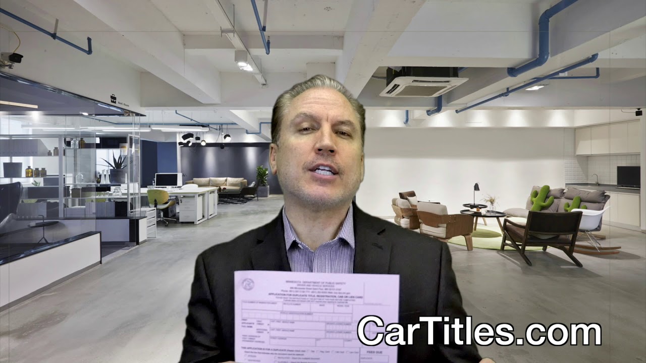 Minnesota Duplicate Replacement Vehicle Title - YouTube