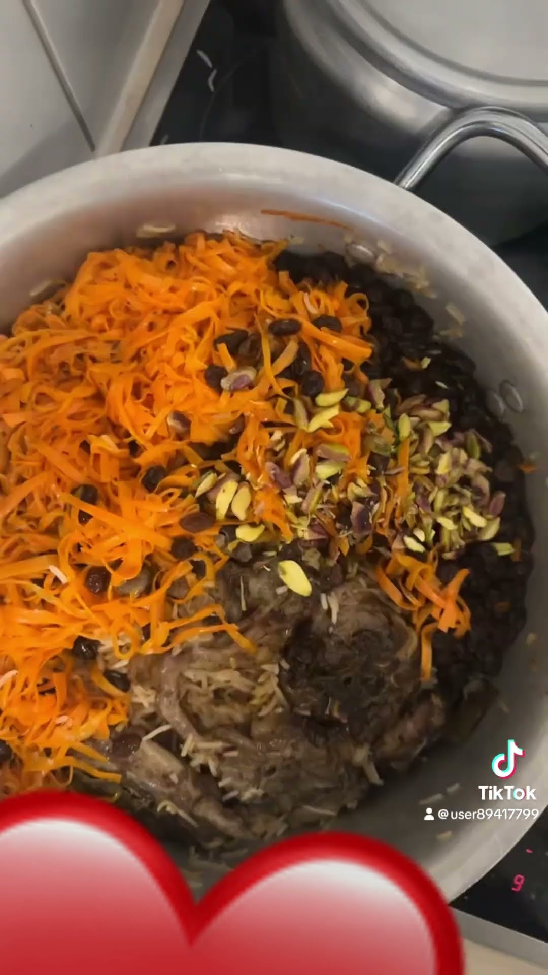 Afghanische Gericht, Karotten, Rosine, Reis, ich Spinat, Lammfleisch ...