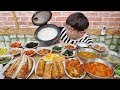 18가지 반찬이 나오는 백반 무한리필 8천원 밥통째로 먹었습니다 korean food mukbang 야식이 먹방