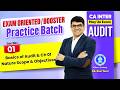 01: Basics of Audit | CA Inter Audit EO/Booster Practice Batch | 10 Days | For May'26 |CA Ravi Taori
