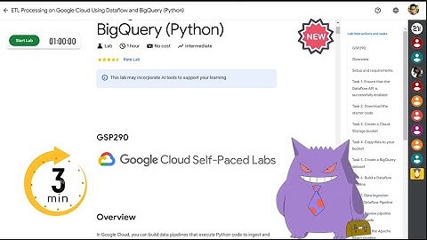 ETL Processing on Google Cloud Using Dataflow and BigQuery (Python)  | #2024 | #GSP290 |#qwiklabs