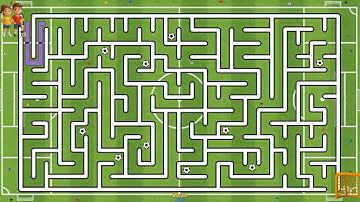 Animated Maze Game Challenge | Solving the Soccer Field Theme Maze Puzzle