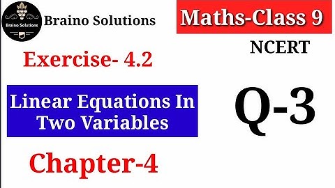 Linear Equations in two Variables-Exercise 4.2 I Class 9 Maths I Q.3 I Chapter 4 I