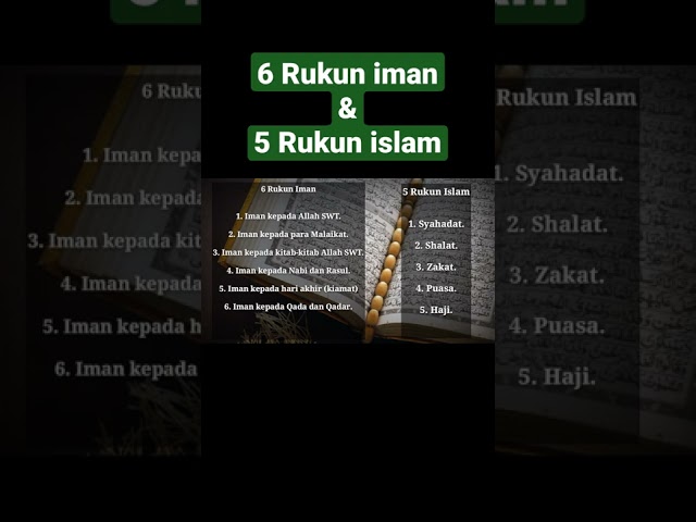 6 Rukun iman u0026 5 Rukun islam #short #islam #alquran class=