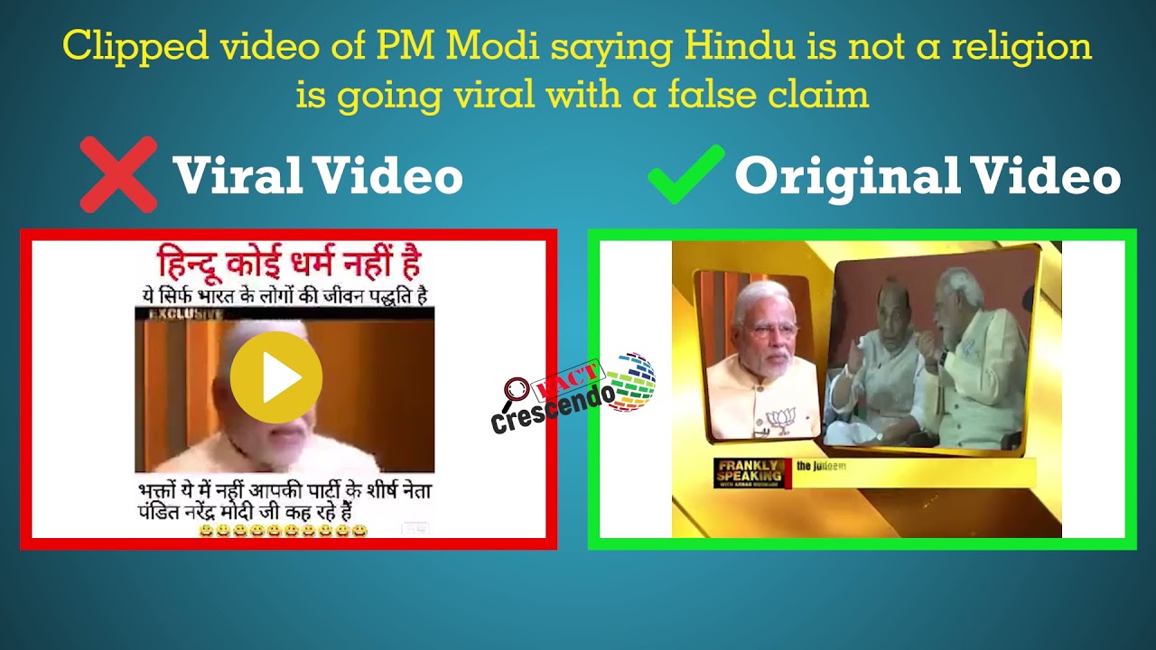 Clipped video of PM Modi saying Hindu is not a religion is going viral with a false claim