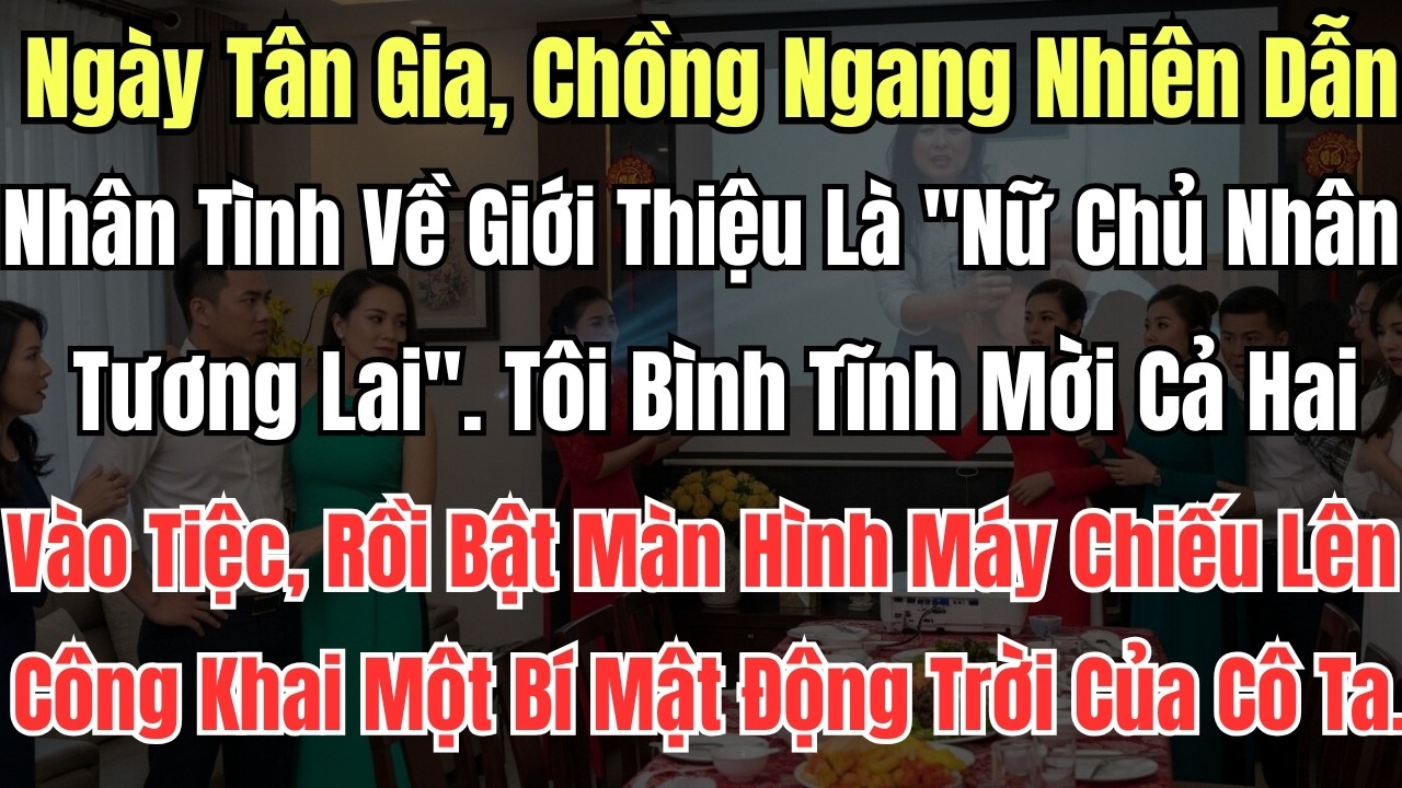 Ngày Tân Gia, Chồng Ngang Nhiên Dẫn Nhân Tình Về Giới Thiệu Là Nữ Chủ Nhân Tương Lai  Tôi Bình Tĩnh