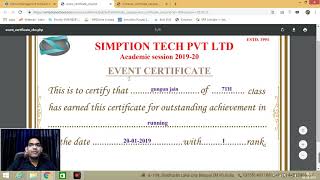 Certificate Panel of Simption School Management Software By Rahul Agrawal screenshot 2