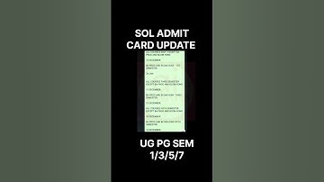 😃 DU SOL ADMIT CARD SEMESTER 1/3/5/7 KAB AYEGA ? SOL EXAM DECEMBER 2025